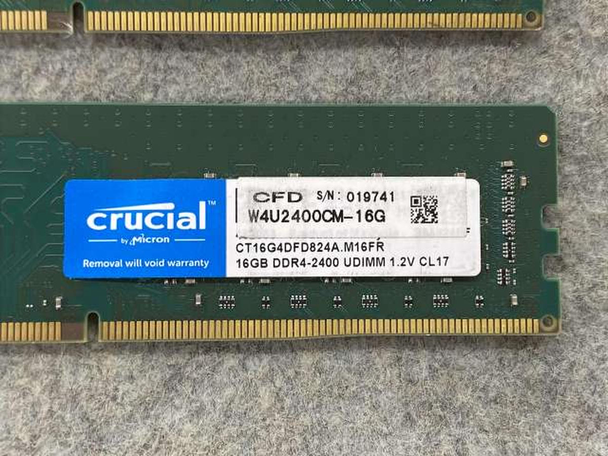 CRUCIAL DDR4-2400 16GB x2 chips 32GB W4U2400CM-16G