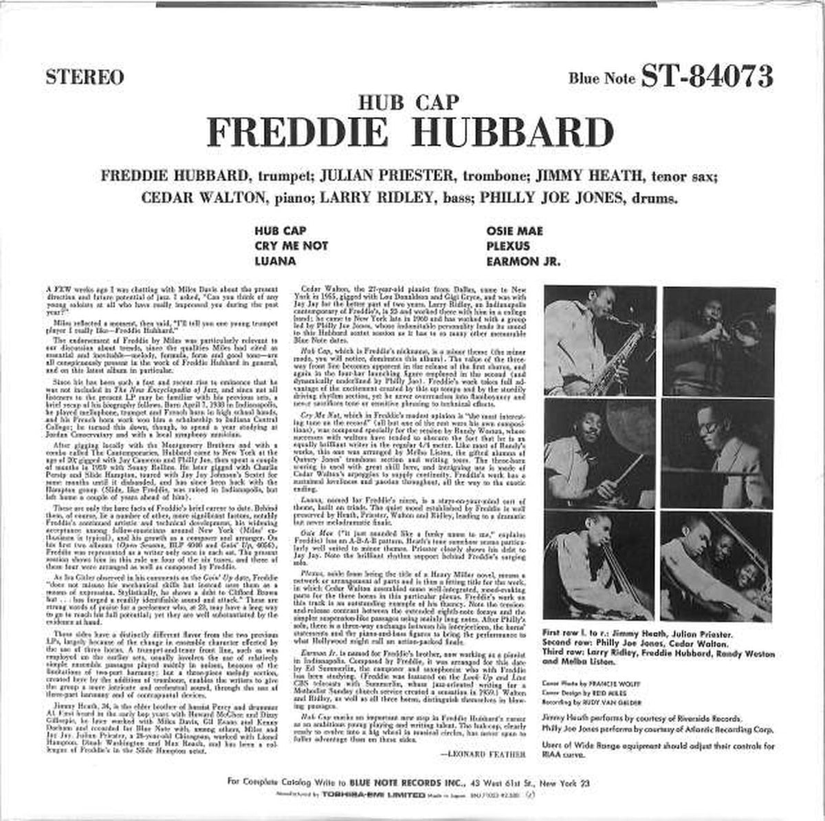 Toshiba EMI Freddie Herbert "Freddie Herbert 'Hub Cap'" BST 84073