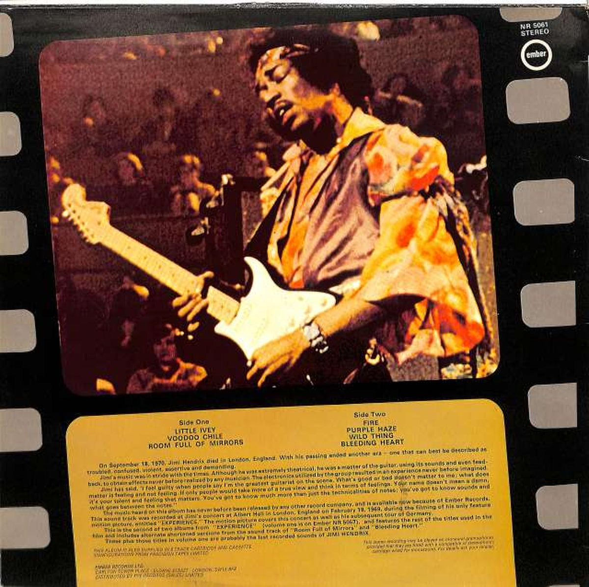 EMBER Jimi Hendrix "EXPERILENCE VOLUME NR5061"