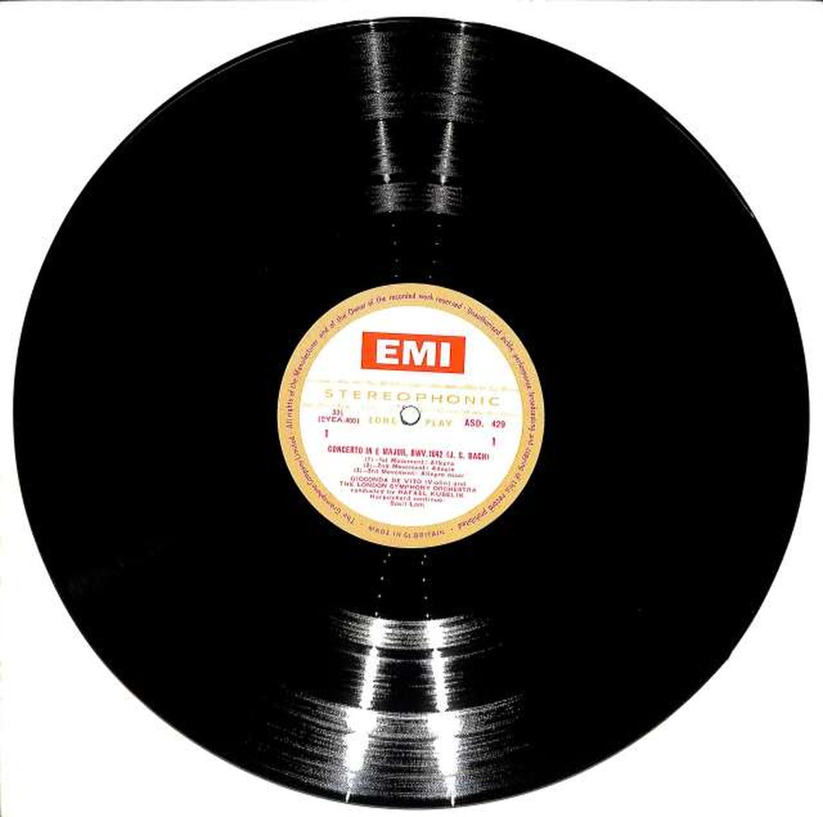 EMI (English Import Edition) Bach Mozart Violin Concerto De Vito ASD-429