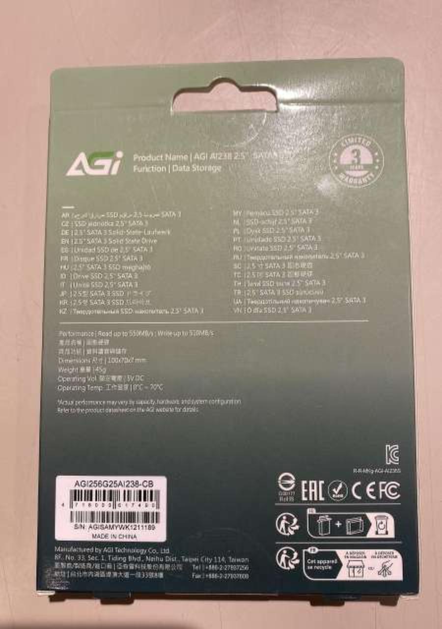 AGI SSD251GB-500GB AGI256G25A