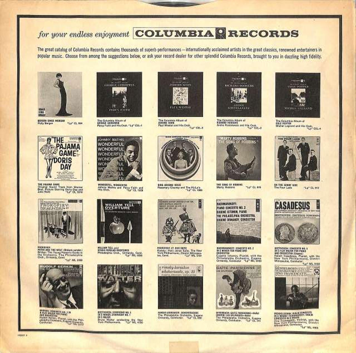 Columbia (imported, US) Brahms Symphony No. 2 Walter ML-5125