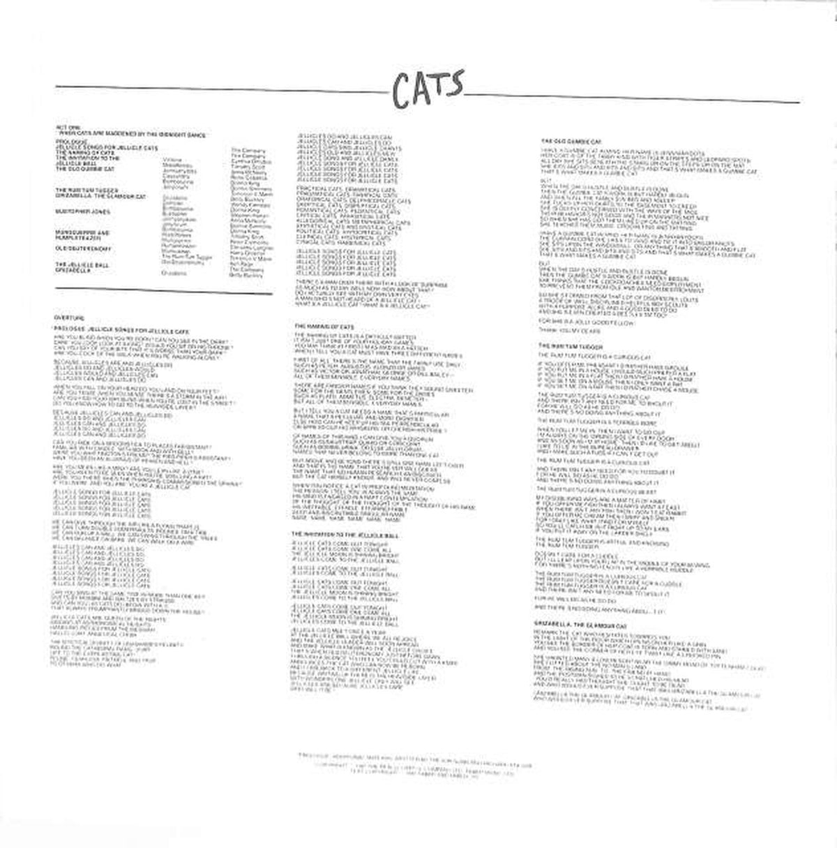CBS Sony Soundtrack "Cats" 40AP 2691/2