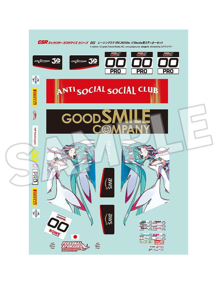 Good Smile Racing 1/10 GSR Character Customization Series 052 Racing Miku SPA 2025 Ver. Sticker Set (Hatsune Miku GT Project)