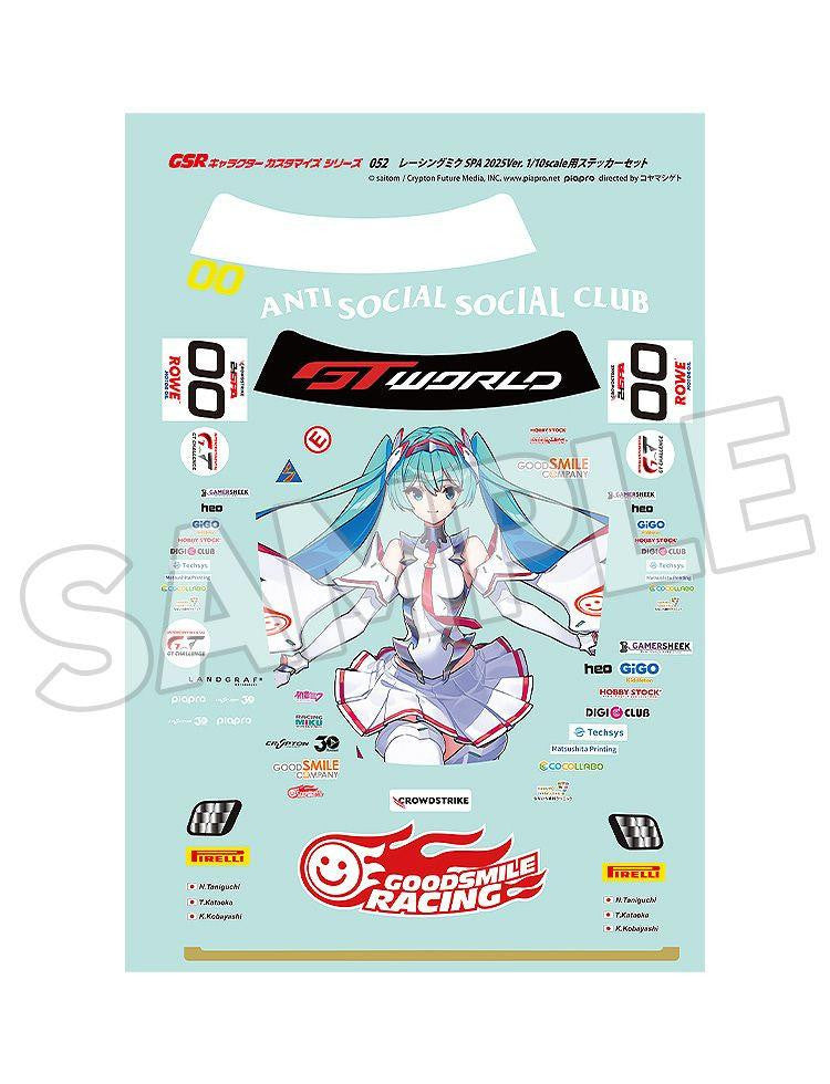 Good Smile Racing 1/10 GSR Character Customization Series 052 Racing Miku SPA 2025 Ver. Sticker Set (Hatsune Miku GT Project)