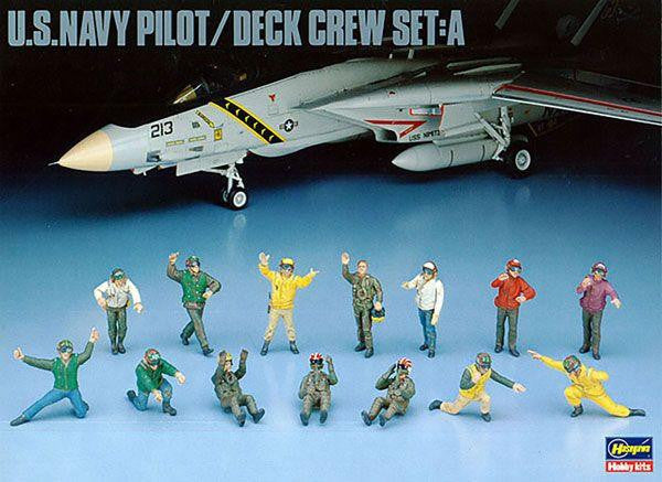 Hasegawa X48-06 1/48 US Navy Pilot/Deck Crew Set A - BanzaiHobby