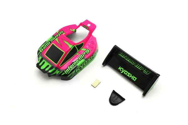 Kyosho MBB03PGR Body Set(INFERNO MP9 TKI3/Pink/Green) - BanzaiHobby