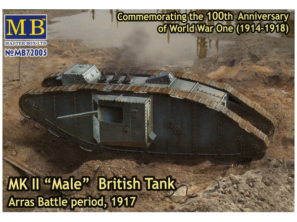 Master Box MB72005 1/72 Mk.II Male British Tank, Arras Battle Period, 1917 - BanzaiHobby