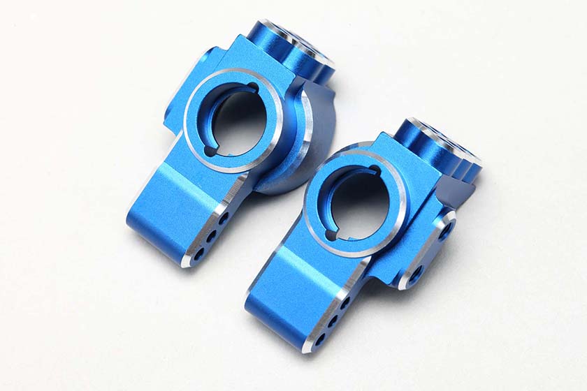 Yokomo RD-415ARBL Aluminum Rear Hub Carrier for RD2.0/SD3.0 Blue - BanzaiHobby