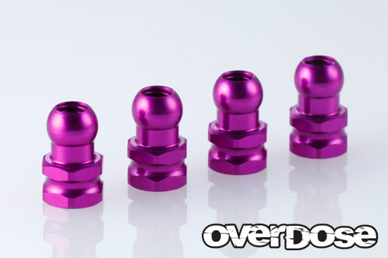 OVERDOSE OD1527B Aluminium Damper Pivot Ball (Purple/4pcs) - BanzaiHobby