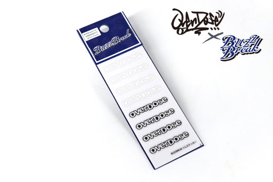 OVERDOSE BB-ST-008 Rim sticker with Cut Lettering (OVERDOSE Type/White and Black) - BanzaiHobby