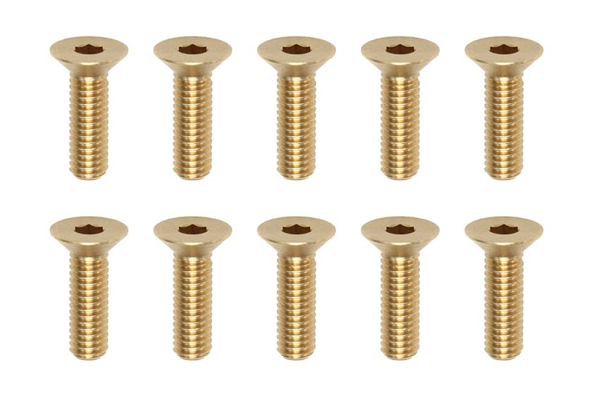 Yokomo RP-042-10BA High-Precision Cutting Brass Flat Head Screw M3 x 10 mm - BanzaiHobby