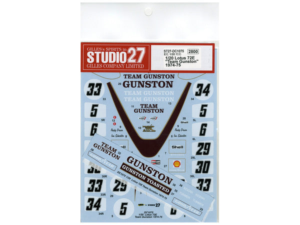 Studio27 DC1075 1/20 Lotus 72E Team Gunston - BanzaiHobby