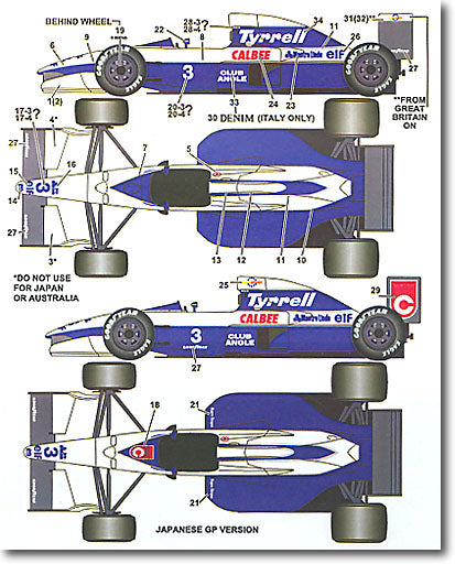 Studio27 DC640R 1/20 Tyrrell 020B Full Season 1992 - BanzaiHobby