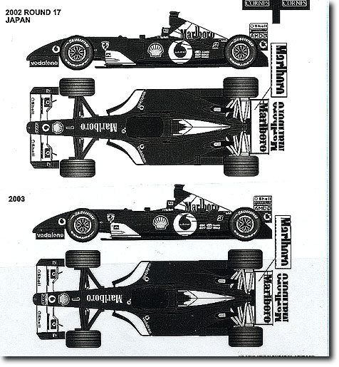 Studio27 DC654C 1/12 Ferrari F2002 Tobacco Decal - BanzaiHobby