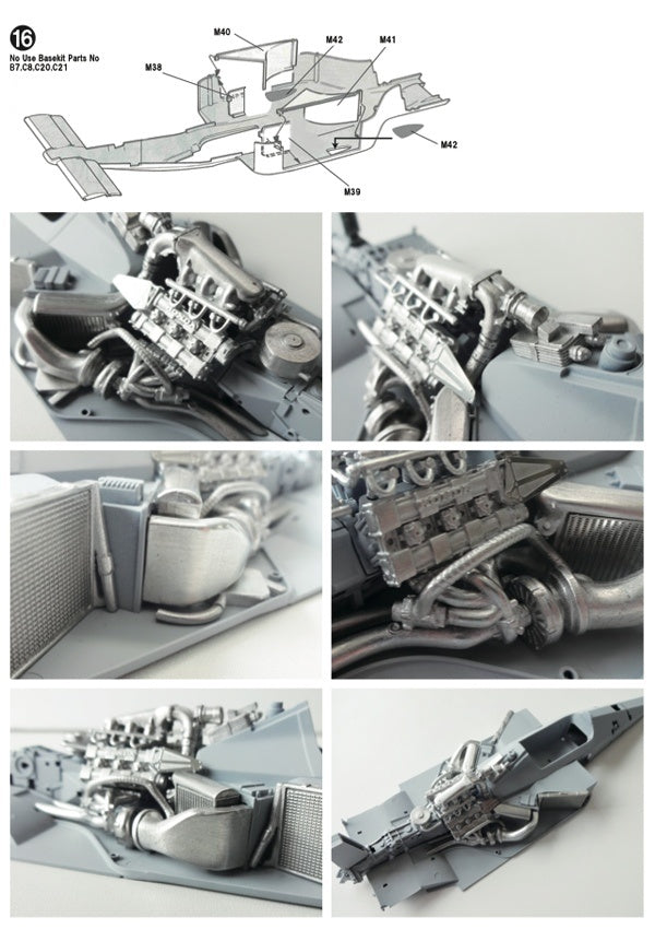 Studio27 FP20141 1/20 McLaren MP4/4 Engine Parts Set (Side Intake Type) (for Tamiya) - BanzaiHobby