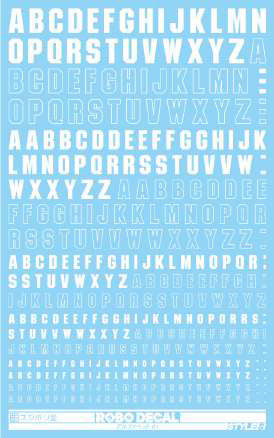 Sujiborido ST02-A01-WH Robo Decal Alphabet 01 White - BanzaiHobby