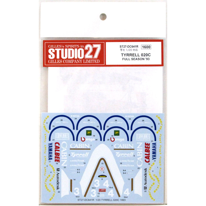 Studio27 DC641R 1/20 Tyrrell 020C Full Season 1993 - BanzaiHobby