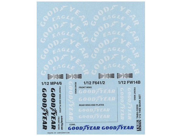 Tabu Design TABU12030B Goodyear Tire Logo Decal (F641/2, MP4/6, FW14B) - BanzaiHobby