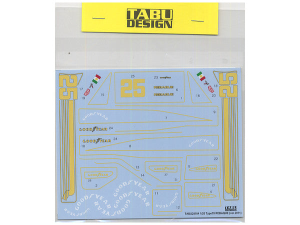 Tabu Design TABU20104 1/20 Lotus Type 78 Rebaque - BanzaiHobby