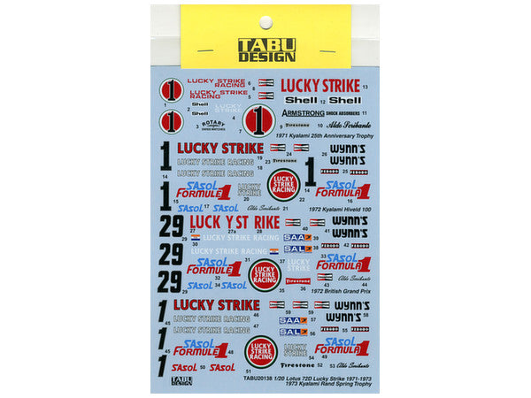 Tabu Design 20138 1/20 Lotus 72D "LS" 197 - BanzaiHobby