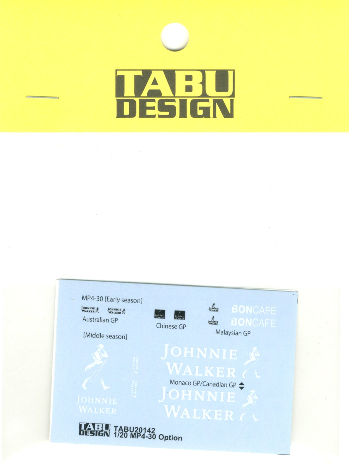 Tabu Design 20142 1/20 MP4-30 Option Decal - BanzaiHobby