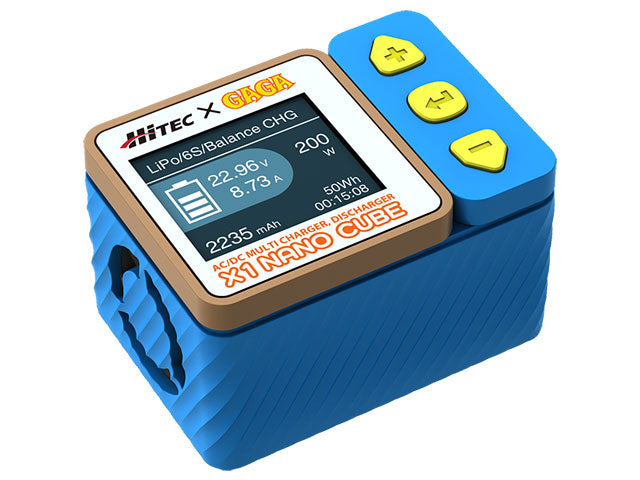 Hitec 44353 X1 Nano Cube (AC/DC Multi Charger, Discharger) - BanzaiHobby