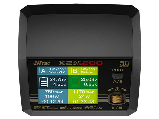 HiTEC 44348 Multi Charger X2 AC PLUS 200 - BanzaiHobby