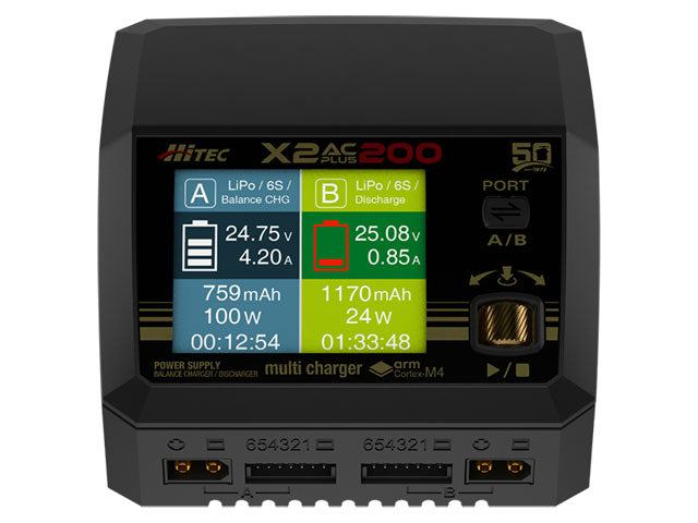 HiTEC 44348 Multi Charger X2 AC PLUS 200 - BanzaiHobby