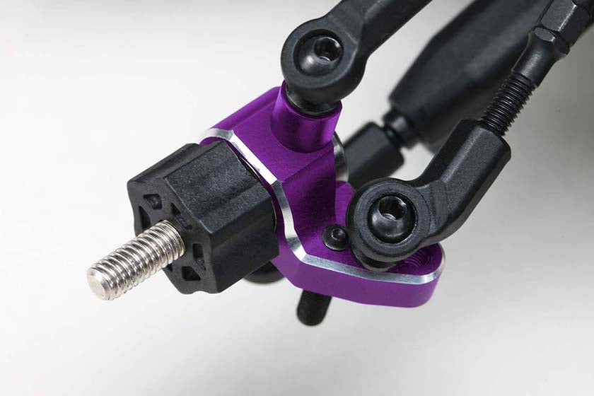 Yokomo Y2-415SAP Aluminum Lightweight SP Steering Block For RD/SD Series (Purple) - BanzaiHobby