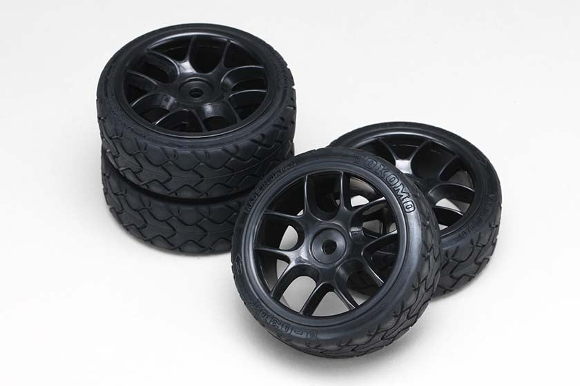 Yokomo ZR-144TPM  Medium Narrow Radial Tires Type-Y (Pre-mounted/Glued/4pcs) - BanzaiHobby