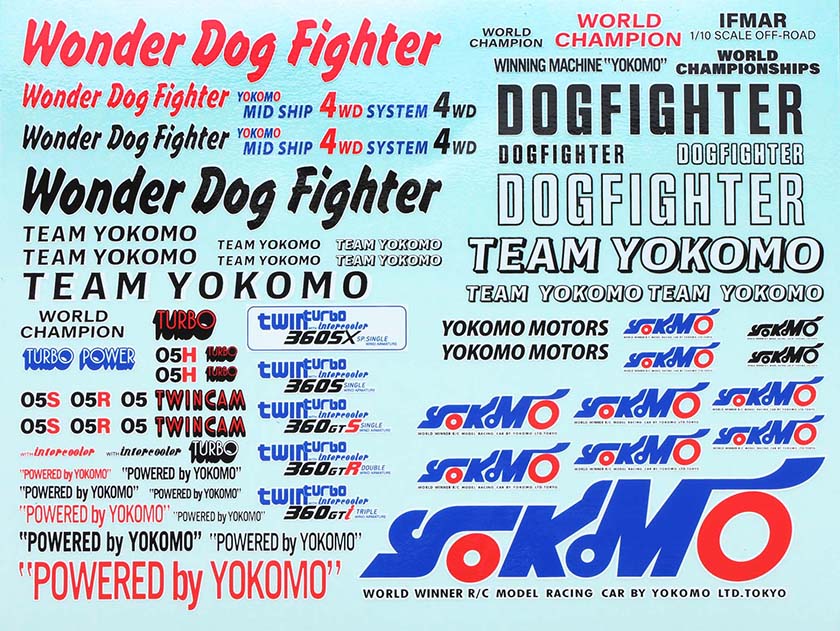 Yokomo ZB-WDD Wonder Dog Fighter Decal for YZ-834BW - BanzaiHobby