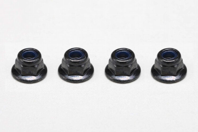 Yokomo ZC-N3FLS Steel M3 Flange Lock Nut (4pk) - BanzaiHobby