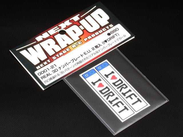 0001-21 3D Real Number Plate Euro (I LOVE DRIFT)