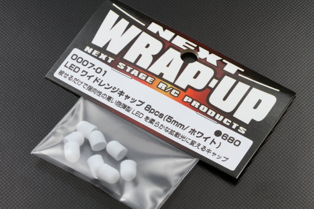 0007-01 LED Wide Range Cap 8pcs(5mm/ White)