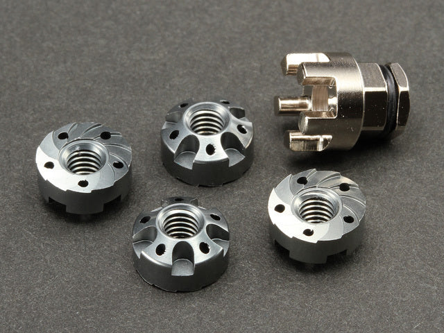 Deco Nut Starter Set Titanium Color (4pcs + Tool)