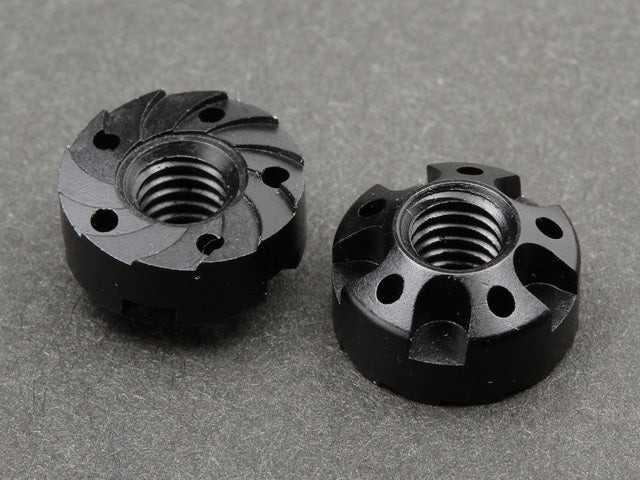 0025-01 DECO Carved Nut 2pcs / Black - Aluminium 7075
