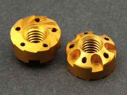 0025-03 DECO Carved Nut 2pcs / Gold - Aluminium 7075