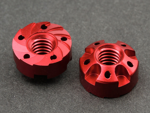 0025-06 DECO Carved Nut 2pcs / Red - Aluminium 7075