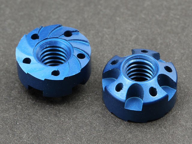 0025-07 DECO Carved Nut 2pcs / Blue - Aluminium 7075