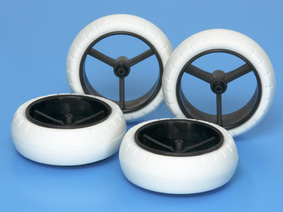 15414 JR Narrow Large Dia Wheels - w/White Arched Tires