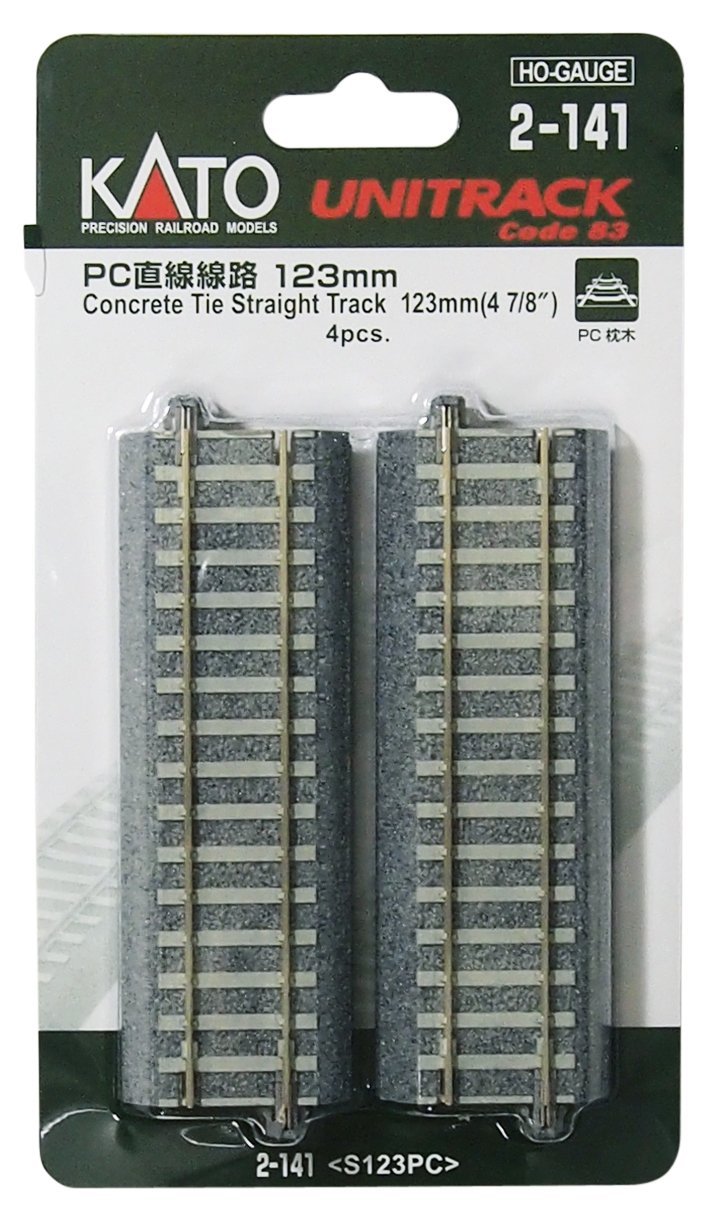 2-141 HO Unitrack PC Straight Line 123mm 4pcs