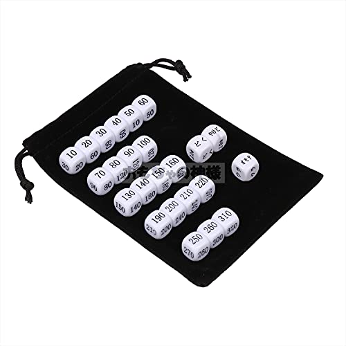 おもちゃの神様 ダメカン ポケモンカードゲーム対応 ダメカン ダイス 14mm ポケカ ダメージカウンター 収納ケース & 収納袋 付き (24個セット(ホワイト)) - BanzaiHobby