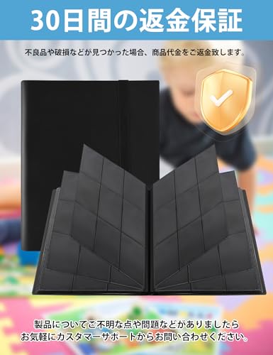 カード ファイル 9ポケット 540枚収納 トレカファイル 横入れ トレーディングカードホルダー 両面コレクション アルバム 大容量 ゲーム・スポーツカード/切手/名刺の整理保管 トレカケース バインダー 固定バンド付き (ブラック 540枚) - BanzaiHobby