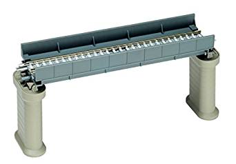 Fine Track Through Girder Bridge PC F with 2 Concrete Piers/Blue