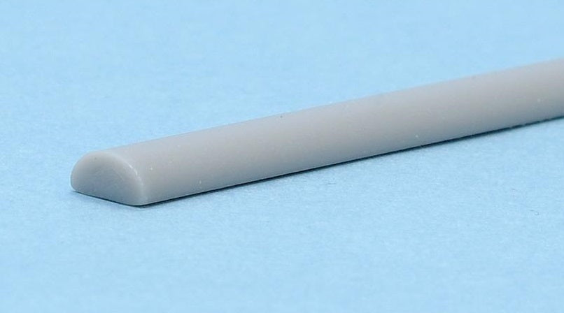 Half Round Bar 1.0mm (Gray) (8pcs)