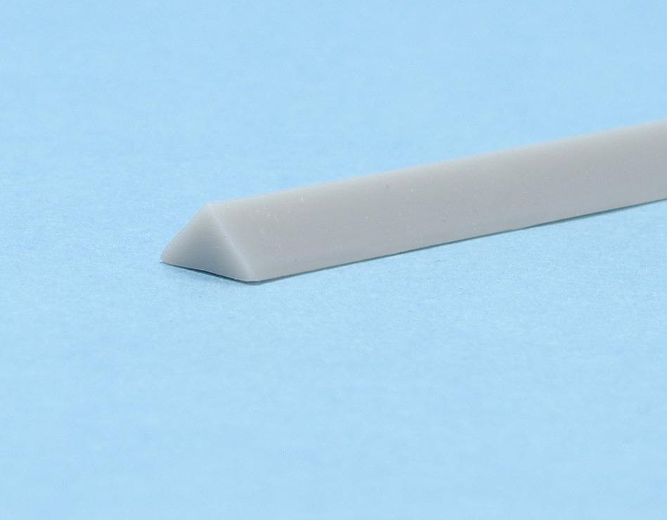 Plastic Triangle Bar 1.0mm (Gray) (8pcs)