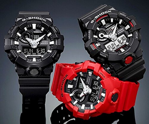 警察 自衛隊 公務員 就職祝 入学祝 G-SHOCK 20気圧防水 アナデジ プラベルトウォッチ メンズ (GA-700-1A GA-700-1B GA-700-4A) (GA-700-1A(ブラックA)) - BanzaiHobby