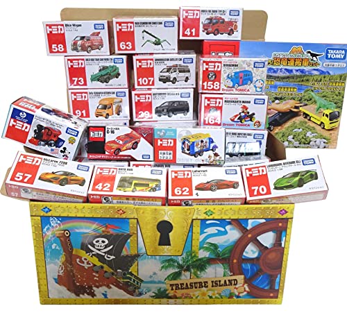トミカ 25点 詰め合わせ セット ドリームトミカ ディズニーモータース カーズ ギフトセット 人気 アソート 景品 誕生日 プレゼント(ぴきしぇも オリジナル 宝箱) (宝島) - BanzaiHobby