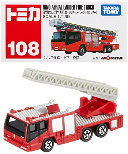 タカラトミー『 トミカ №108 日野 はしご付消防車 (箱) 』 ミニカー 車 おもちゃ 3歳以上 箱入り 玩具安全基準合格 STマーク認証 TOMICA TAKARA TOMY マルチカラー - BanzaiHobby